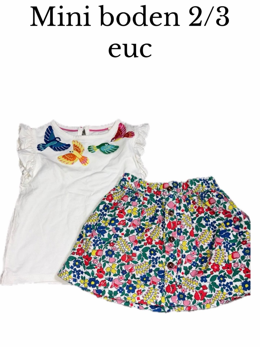 Mini boden 2-3 skirt shirt bundle